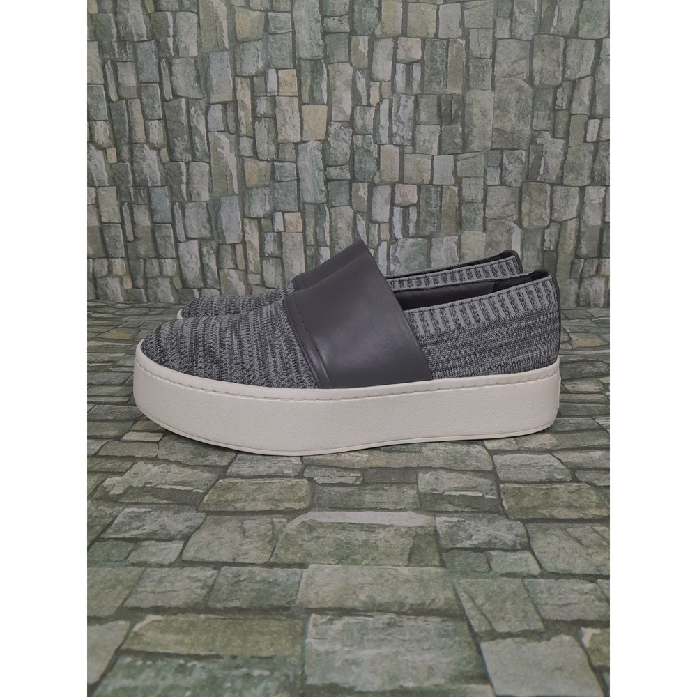 VINCE Ward Gray Knit Slip-On Platform Sneaker Guc Women Sz 6.5